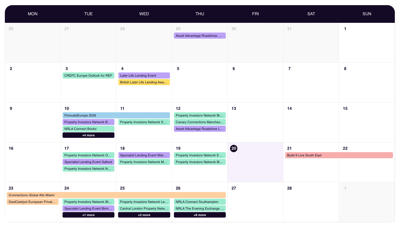 Industry Events Calendar 2026